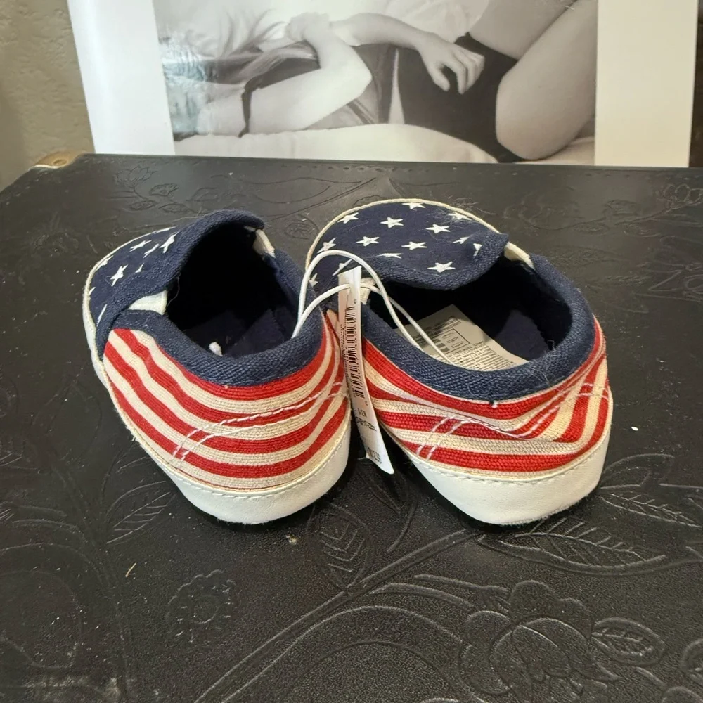 FWP Old Navy Blue and White Canvas Slip-On Sneakers - Picture 2 of 4